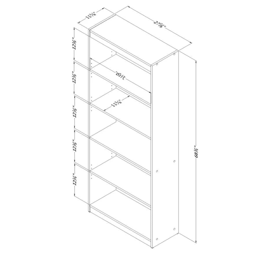 South Shore Smart Basics 5-Shelf 68 3/4" Bookcase, Multiple Finishes