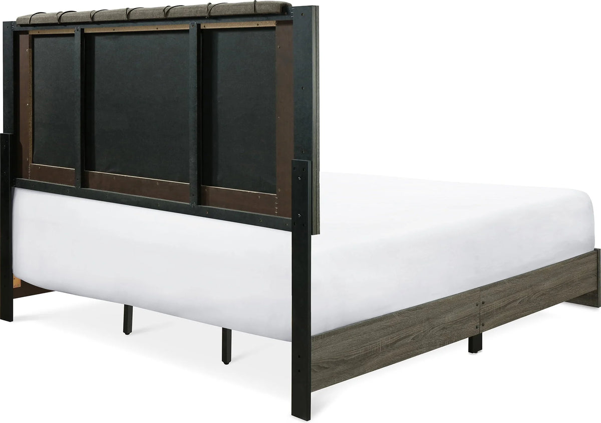 ClickDecor Kenton King Size Bed Frame with Tufted Headboard, Gray