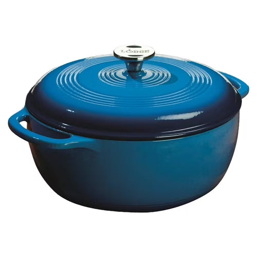 Lodge Enameled Cast Iron 6 Quart Blue Dutch Oven & Cover