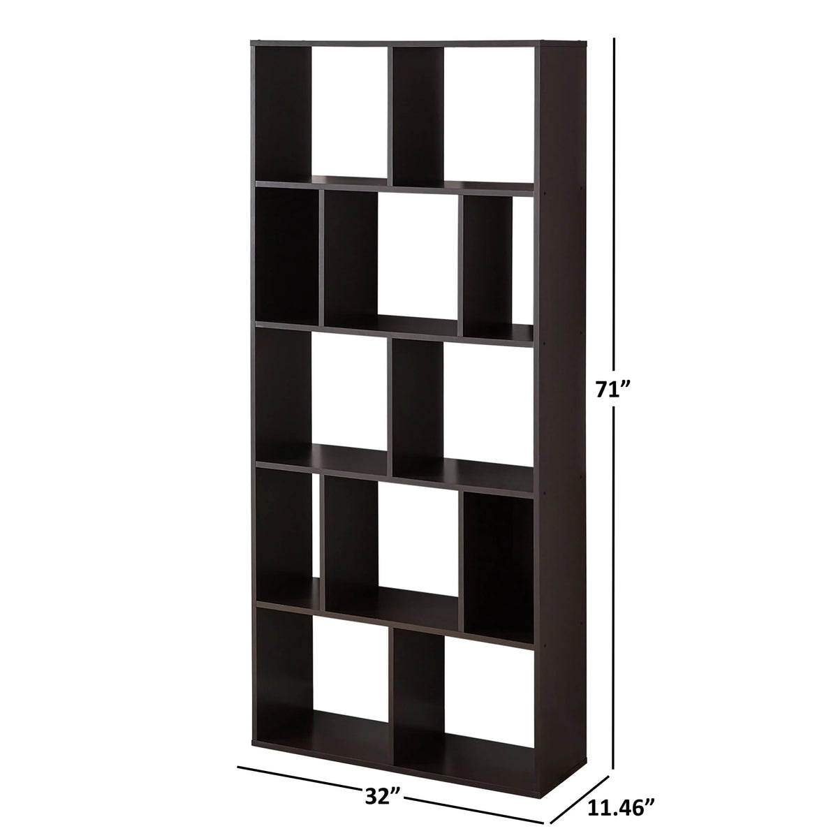 Mainstays 12-Cube Shelf Bookcase, Espresso