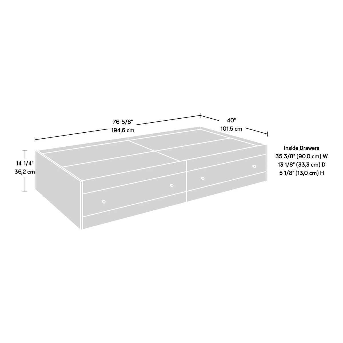 Sauder Cannery Bridge Twin Bed, Sindoori Mango Finish