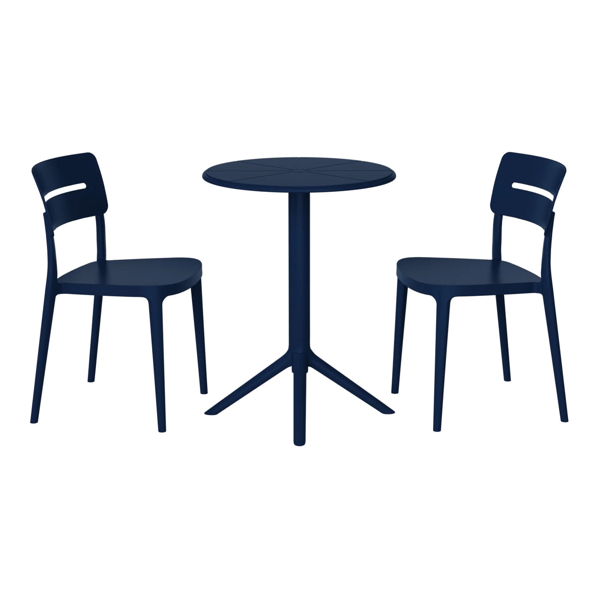 WestinTrends Playa 3-Piece Outdoor Resin Patio Bistro Set with Stackable Patio Dining Chairs, Black