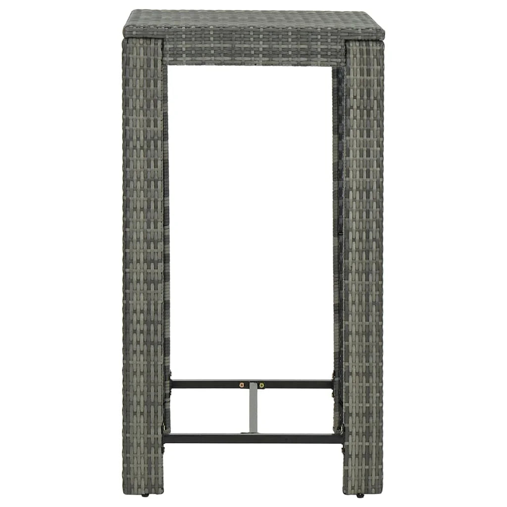 vidaXL Patio Bar Set Outdoor Bistro Set Bar Stool Bistro Table Poly Rattan