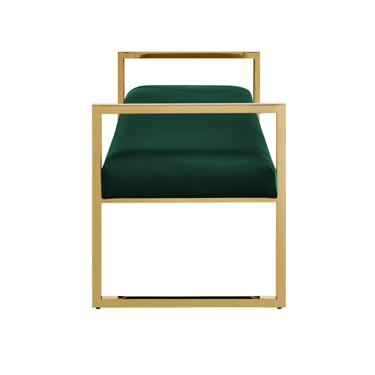 Madisen Velvet Bench with Gold Frame, Navy