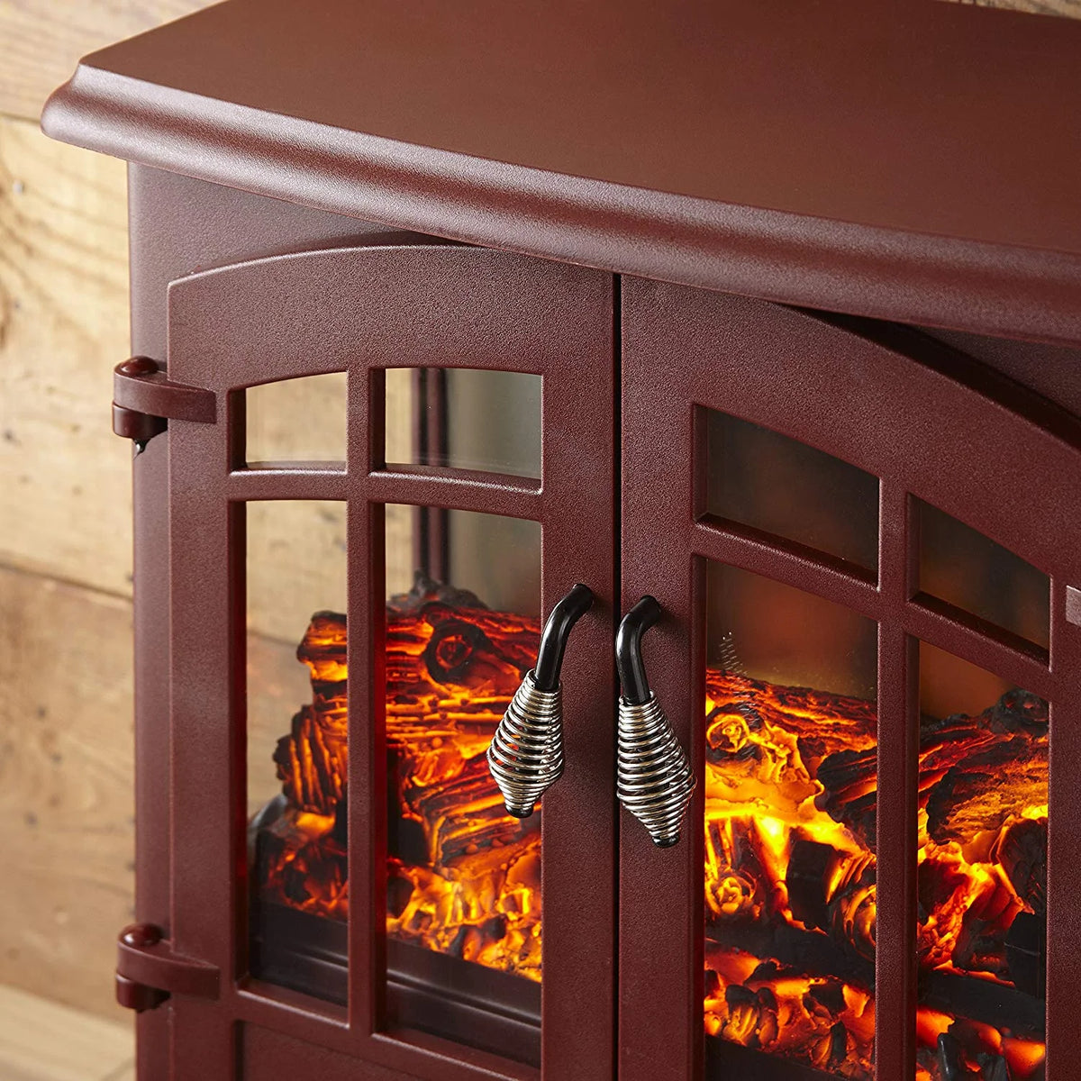 e-Flame USA Jasper Free Standing Electric Fireplace Stove - Red