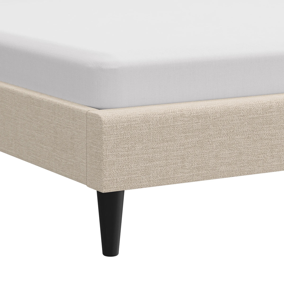 Mainstays Hillside Square Tufted Upholstered Full Platform Bed, Ivory Fabric