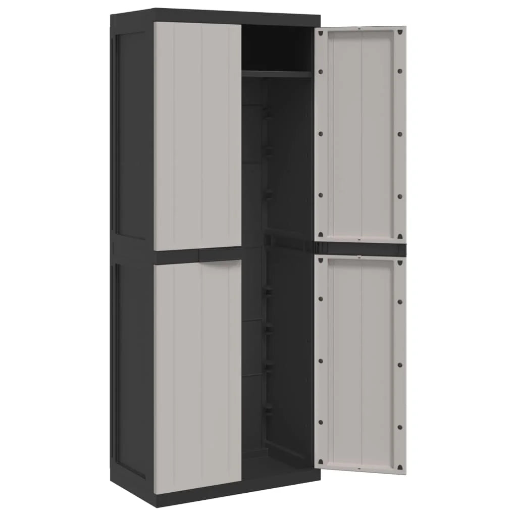 vidaXL Outdoor Storage Cabinet Black 25.6"x14.6"x33.5" PP
