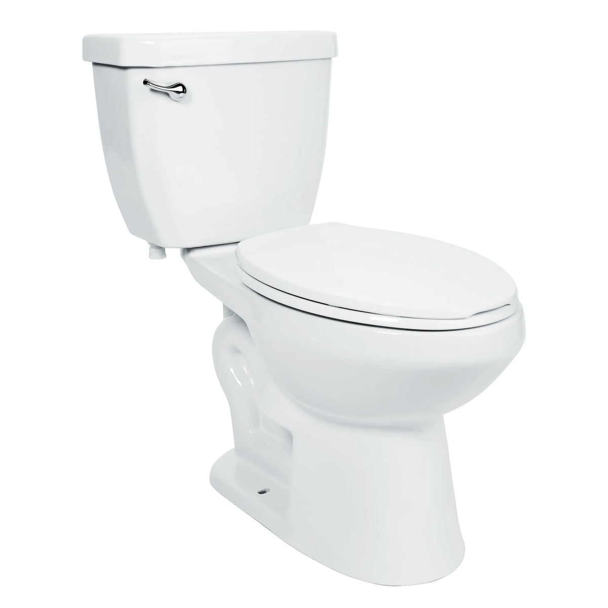 Miseno Two-Piece High Efficiency Toilet With Elongated Ada Height Bowl, Molded Seat, Trip Lever And Wax Ring (1.28 Gpf) White