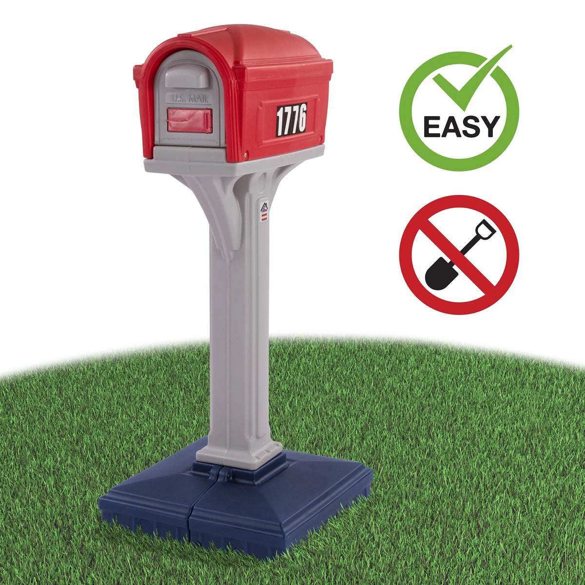 Simplay3 Dig-Free Easy up Classic Mailbox (Americana), Gray