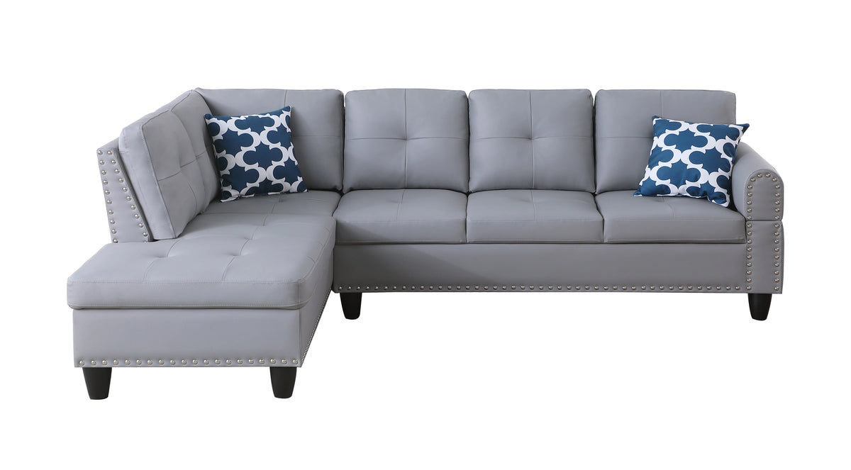 Sectional Sofas Faux Leather L - Shaped Sectional Set with Cup Holders 2pc,Large Sectional Couches