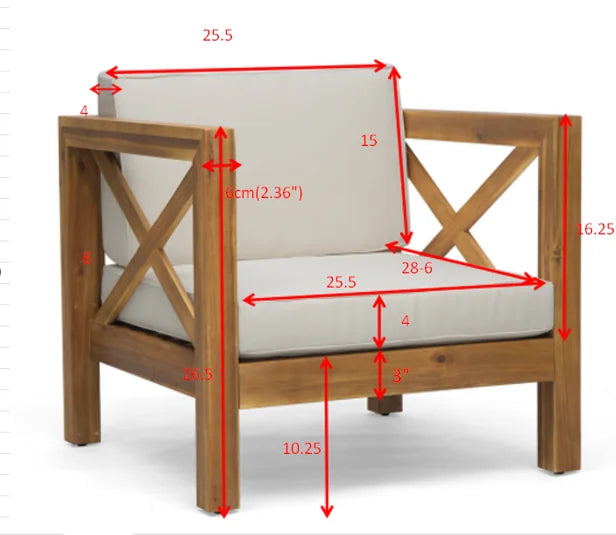 Outdoor Acacia Club Chairs