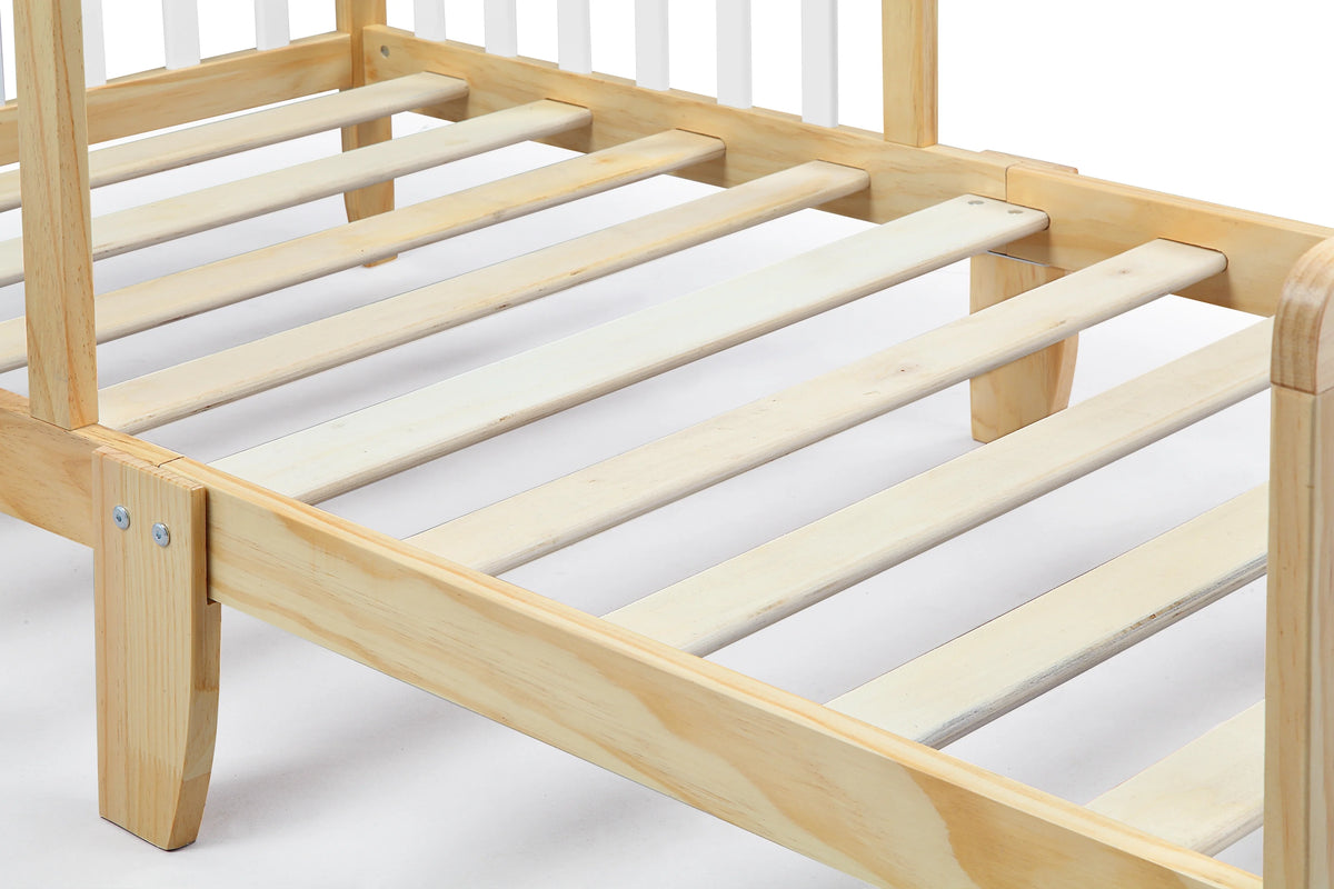 Olive & Opie Twain Toddler Bed, Red/Blue Finish