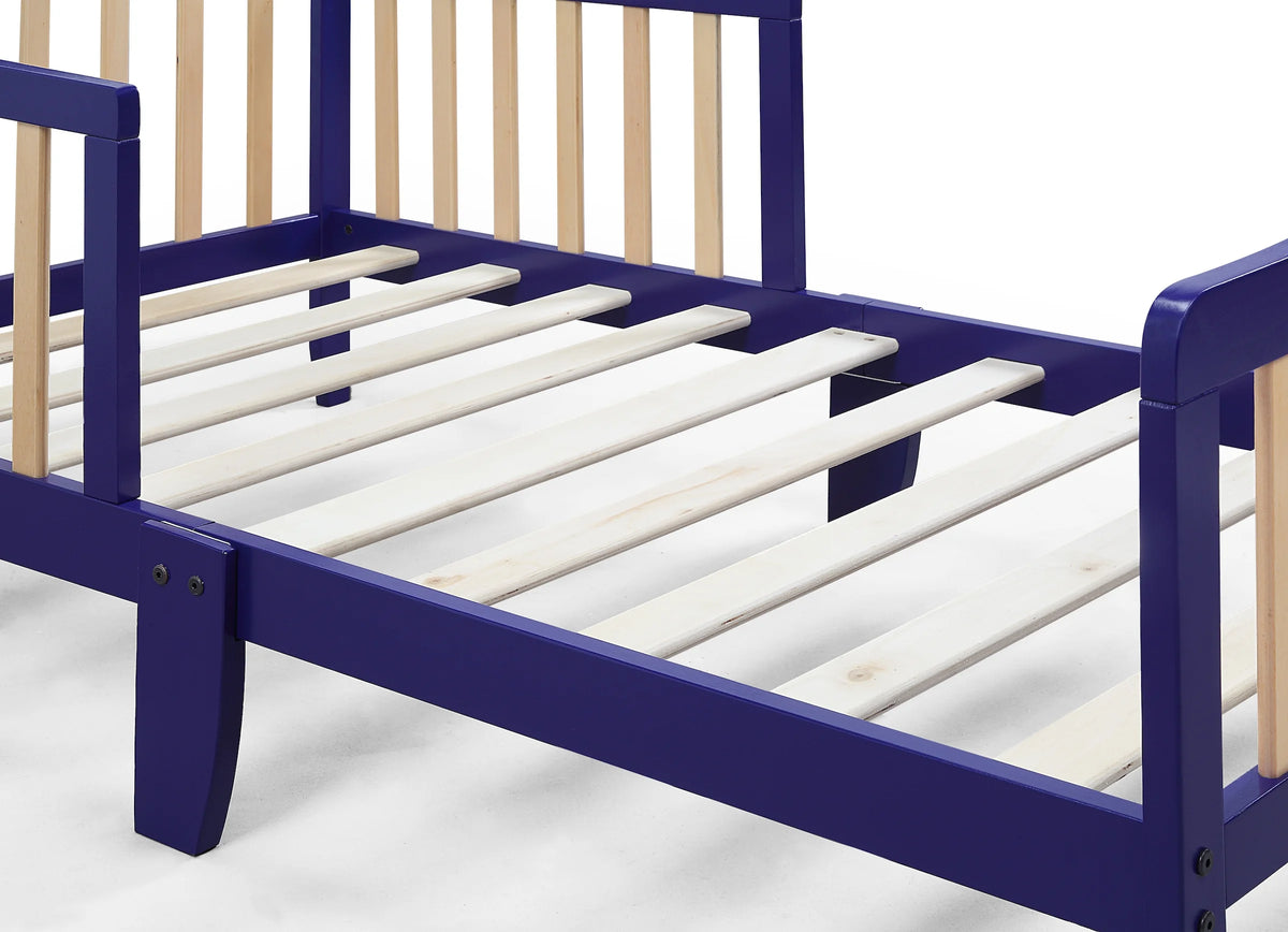 Olive & Opie Twain Toddler Bed, Red/Blue Finish