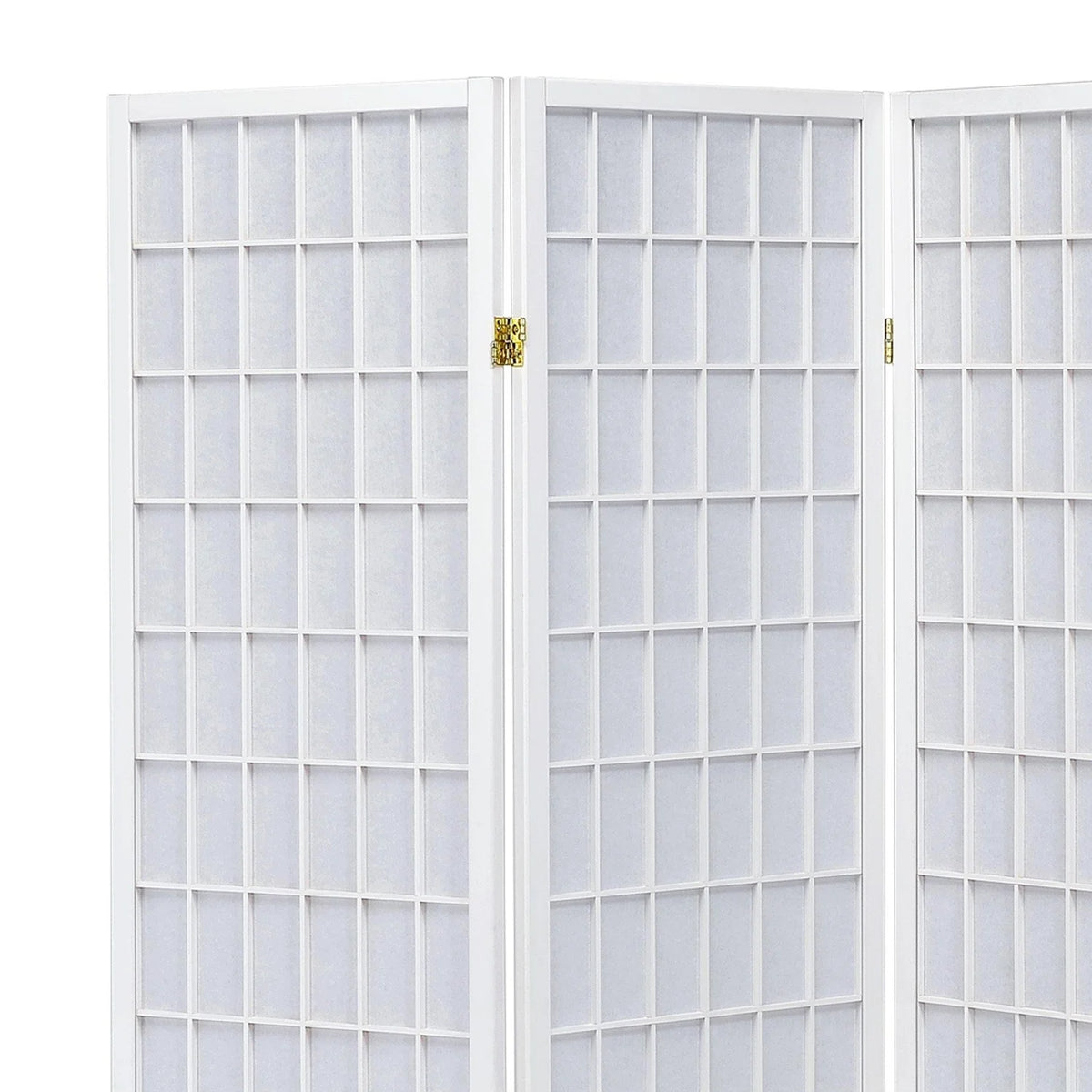 Contemporary Style Four Panel Folding Screen, White
