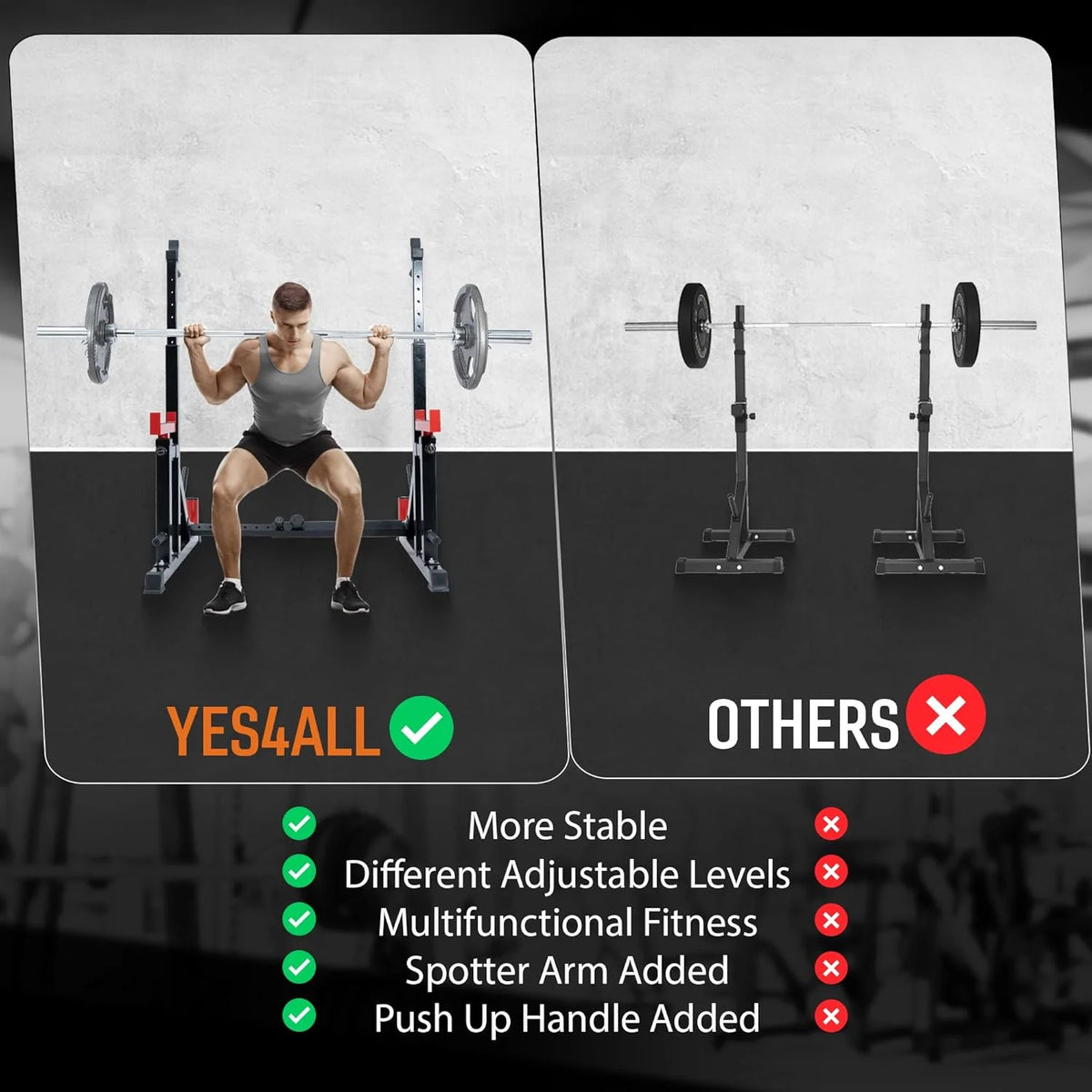 Yes4All Hip Thrust Leg Exercise Machines with Bench, Resistance Bands, Black/Red