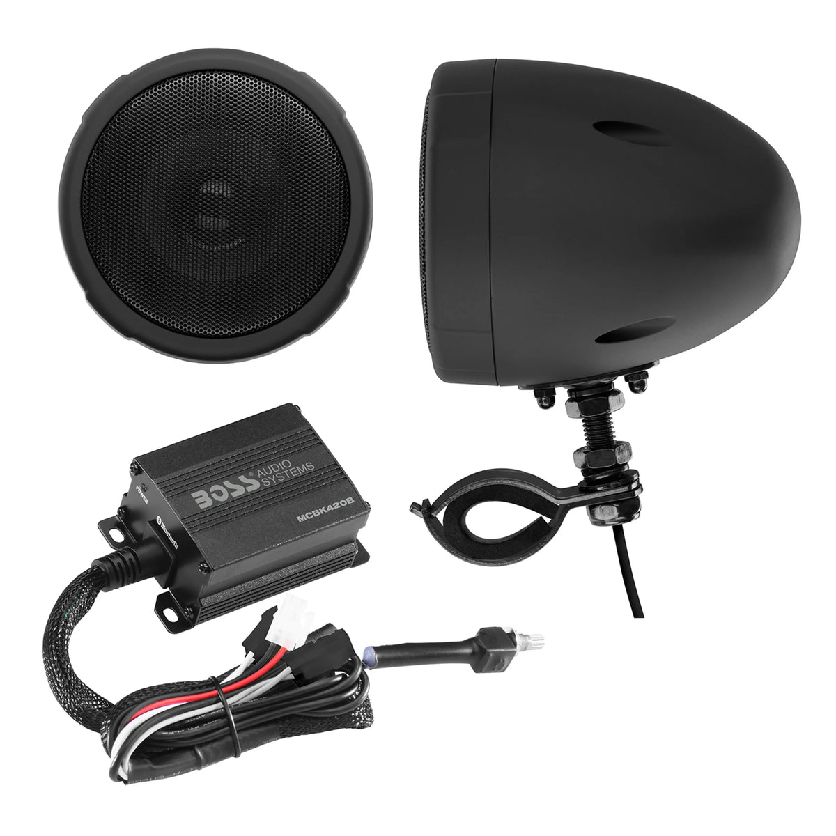 Boss Audio Systems MCBK420B Motorcycle Speaker Amplifier, Bluetooth, 3�� Speakers