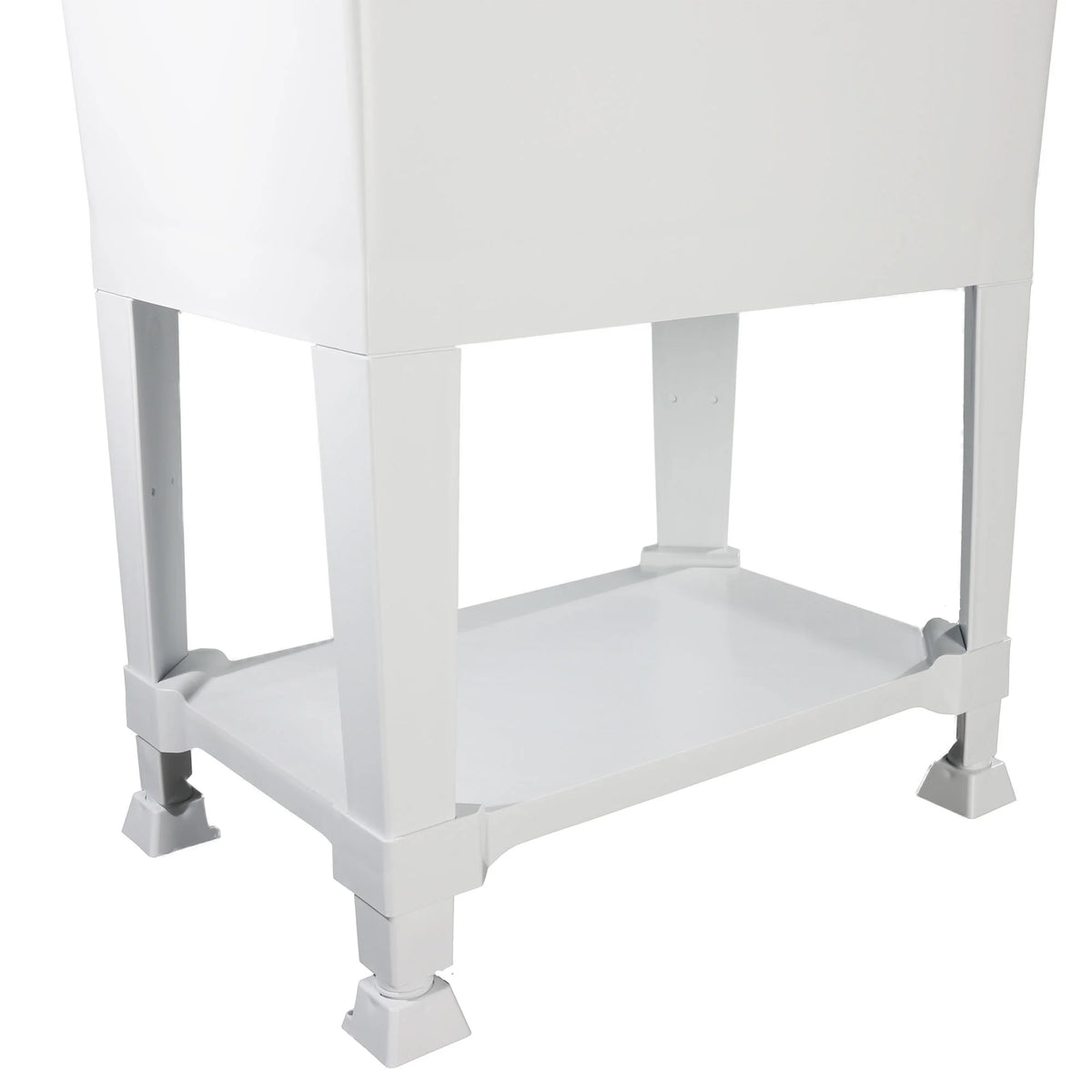 Open Box UTILITYSINKS Plastic 30�?Freestanding Utility Sink w/ Pull Faucet, Wht