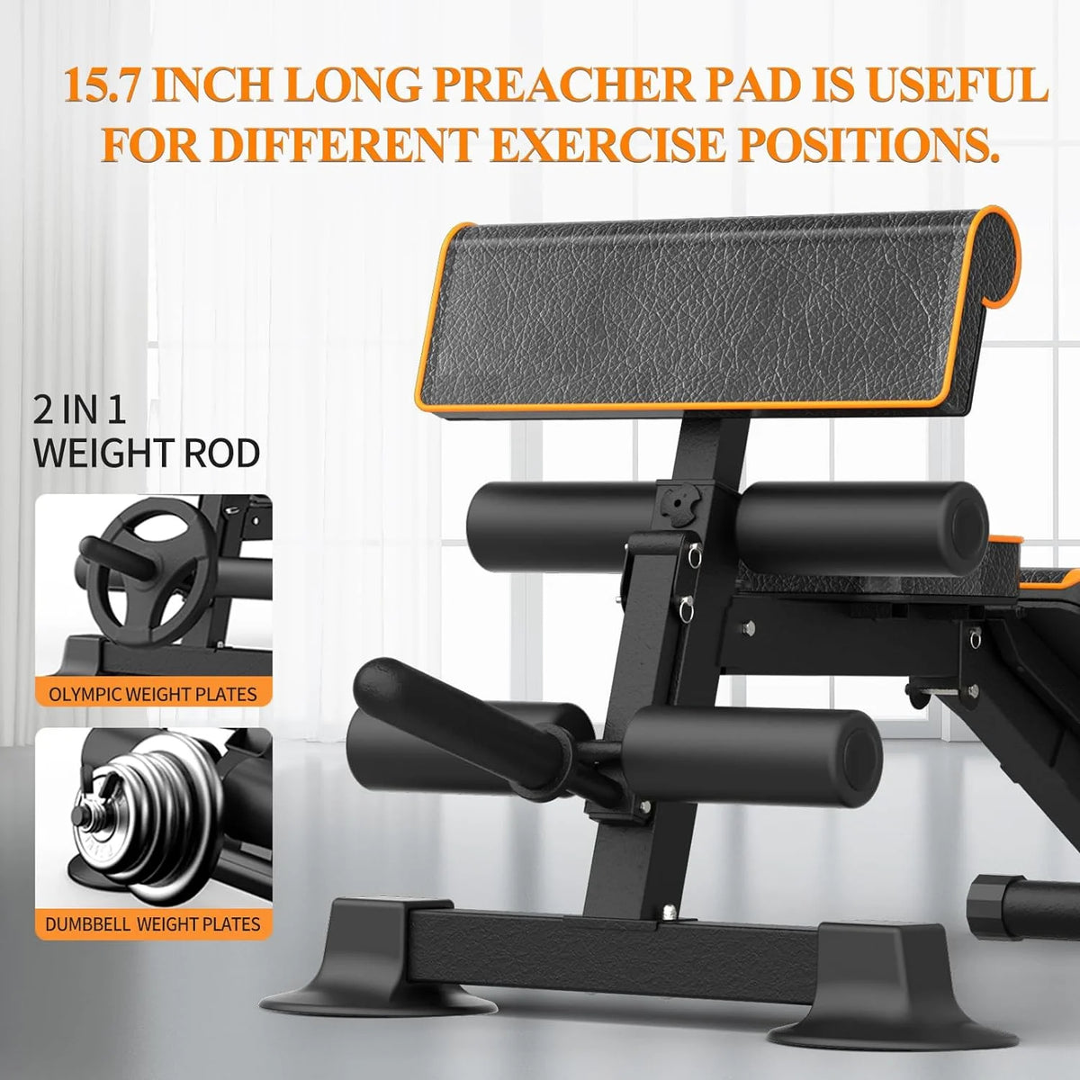 Z ZHICHI Adjustable Weight Bench, Multi-Function Workout Bench, 800LBS Capacity, 1 Pack