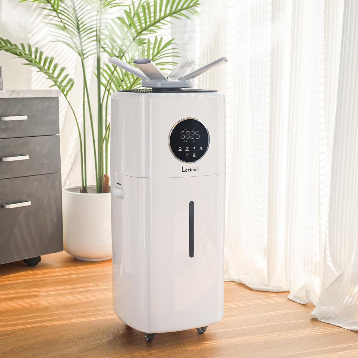 Humidifiers for Large Room Whole House Humidifier for Home 2000 Sq.ft, 5.5Gal Cool Mist Top Fill Floor 21L 2000ML/H Dual 360�� Nozzles 3 Speed