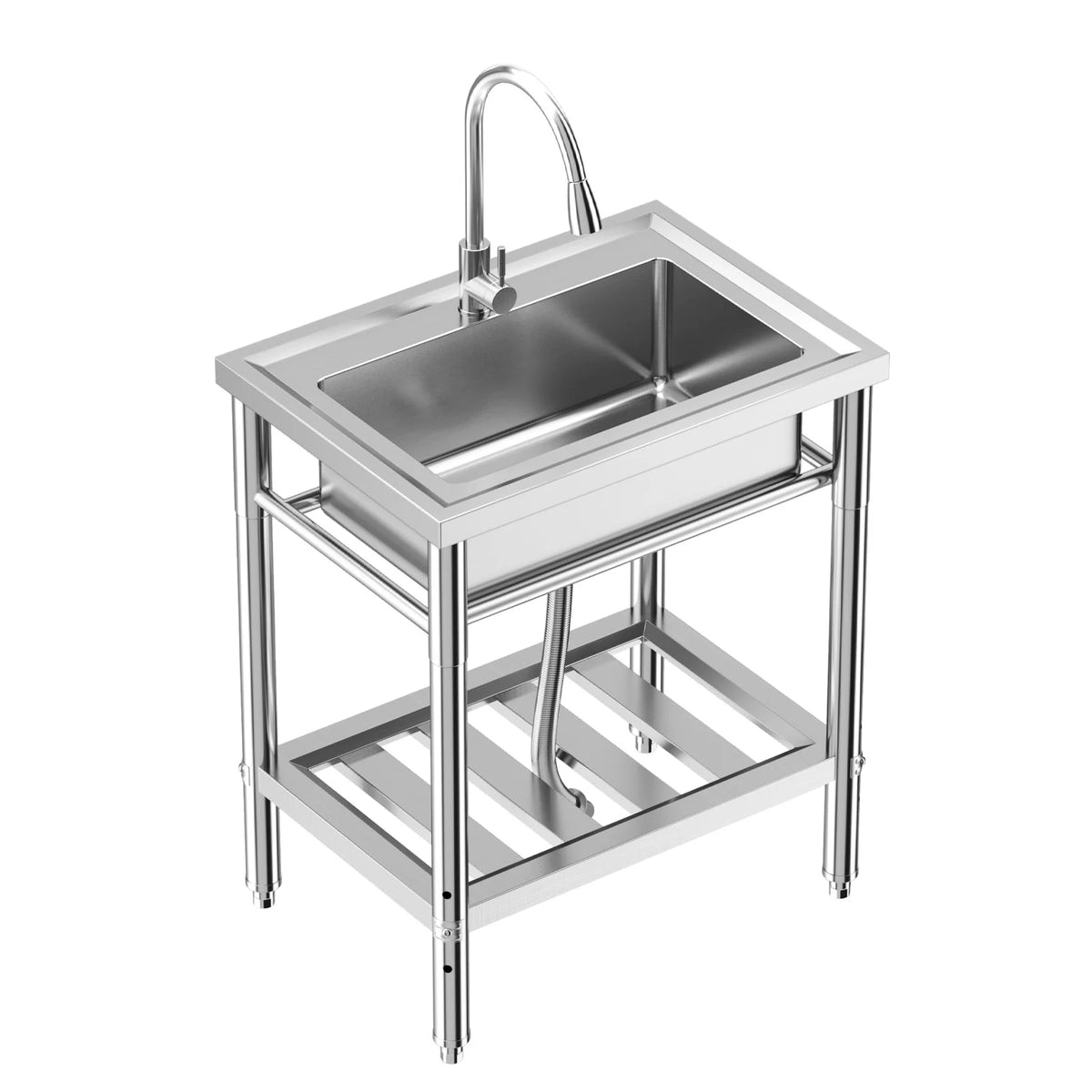 Maritcute 28"x20"x34" Stainless Steel Utility Sink with Hot/Cold Faucet, NSF Certified, for Home and Commercial Use