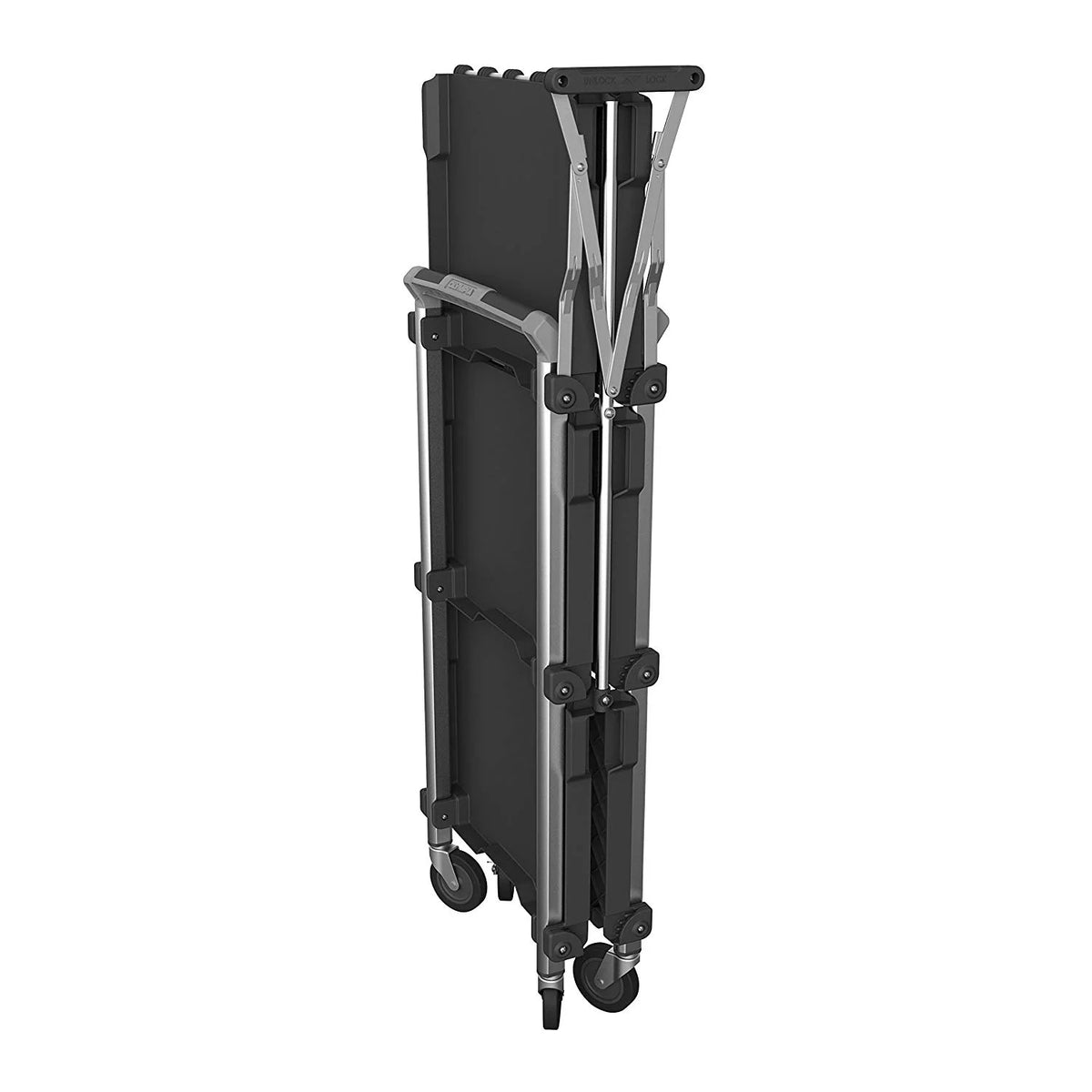 Olympia Tools Pack N Roll 3 Tier Collapsible Rolling Service Cart, Black