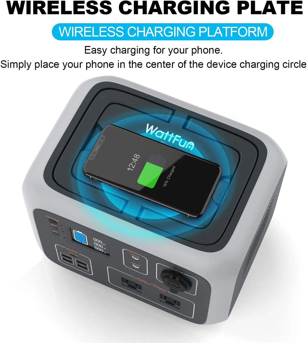Portable Power Station 500Wh, WattFun Solar Generator