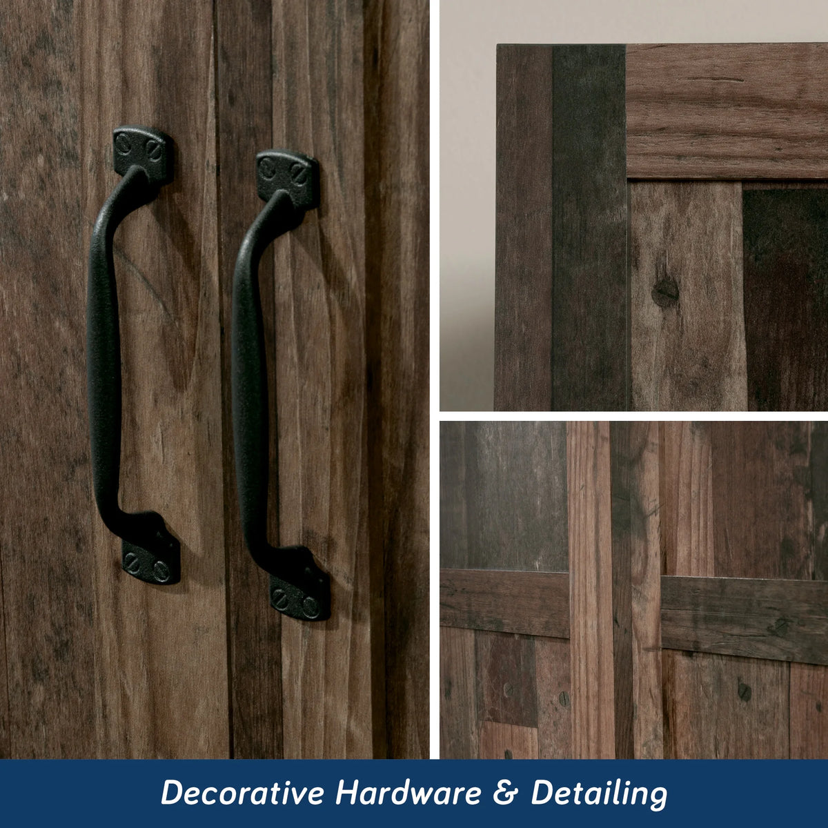 Sauder Select 2 Door Storage Cabinet, Reclaimed Pine Finish