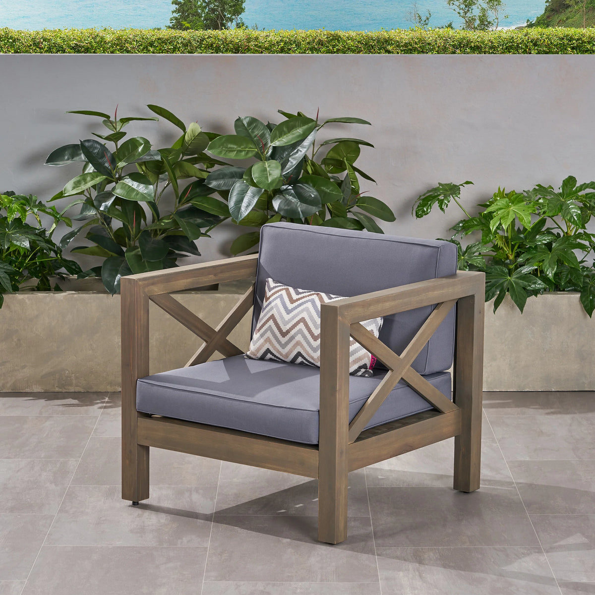 Outdoor Acacia Club Chairs