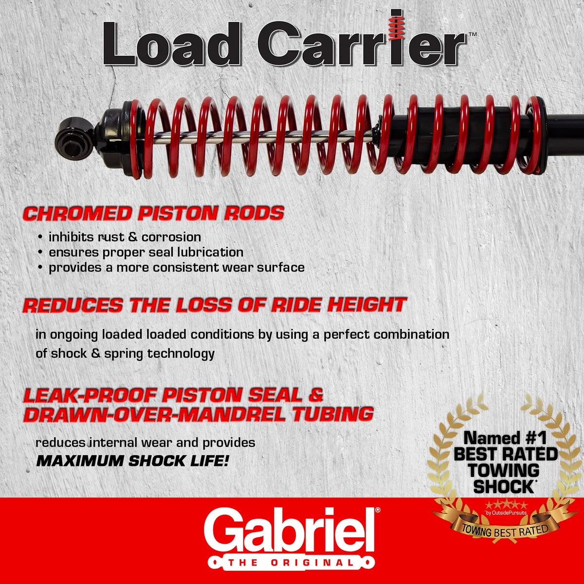 Gabriel 43167 Load Carrier Rear Towing Shock Absorbers Fits Ford Bronco, F-100, F-150, F-250, F-350, Ranger; Mazda B2300, B2500, B3000, B4000 - RWD (1 Pair)