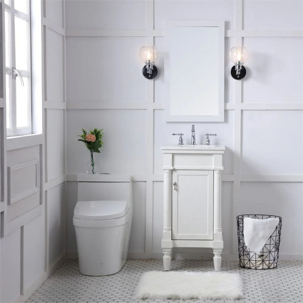 18.5 inch single bathroom vanity in blue