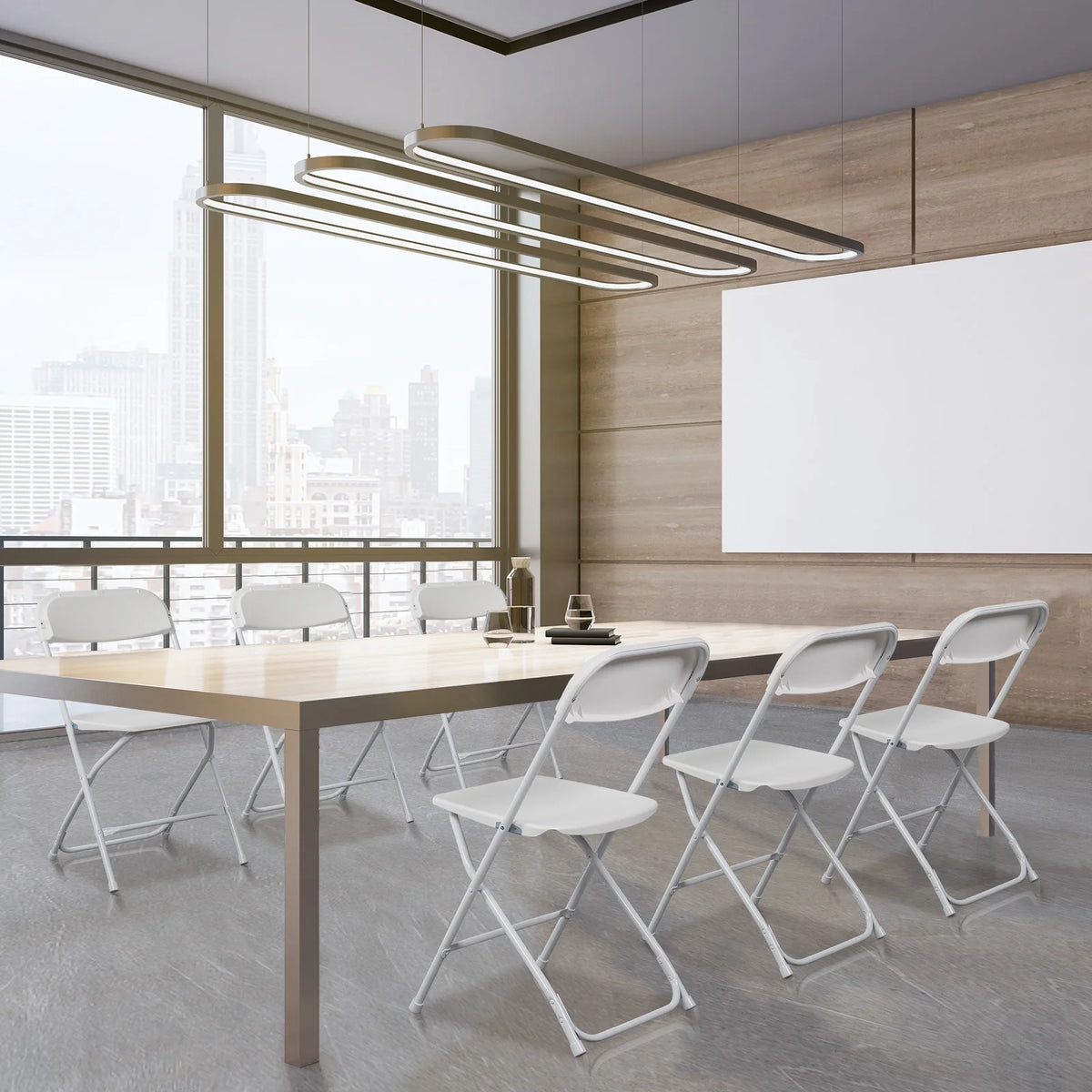 Winado 6 Pack Plastic Folding Chairs Wedding Party Event Chair White