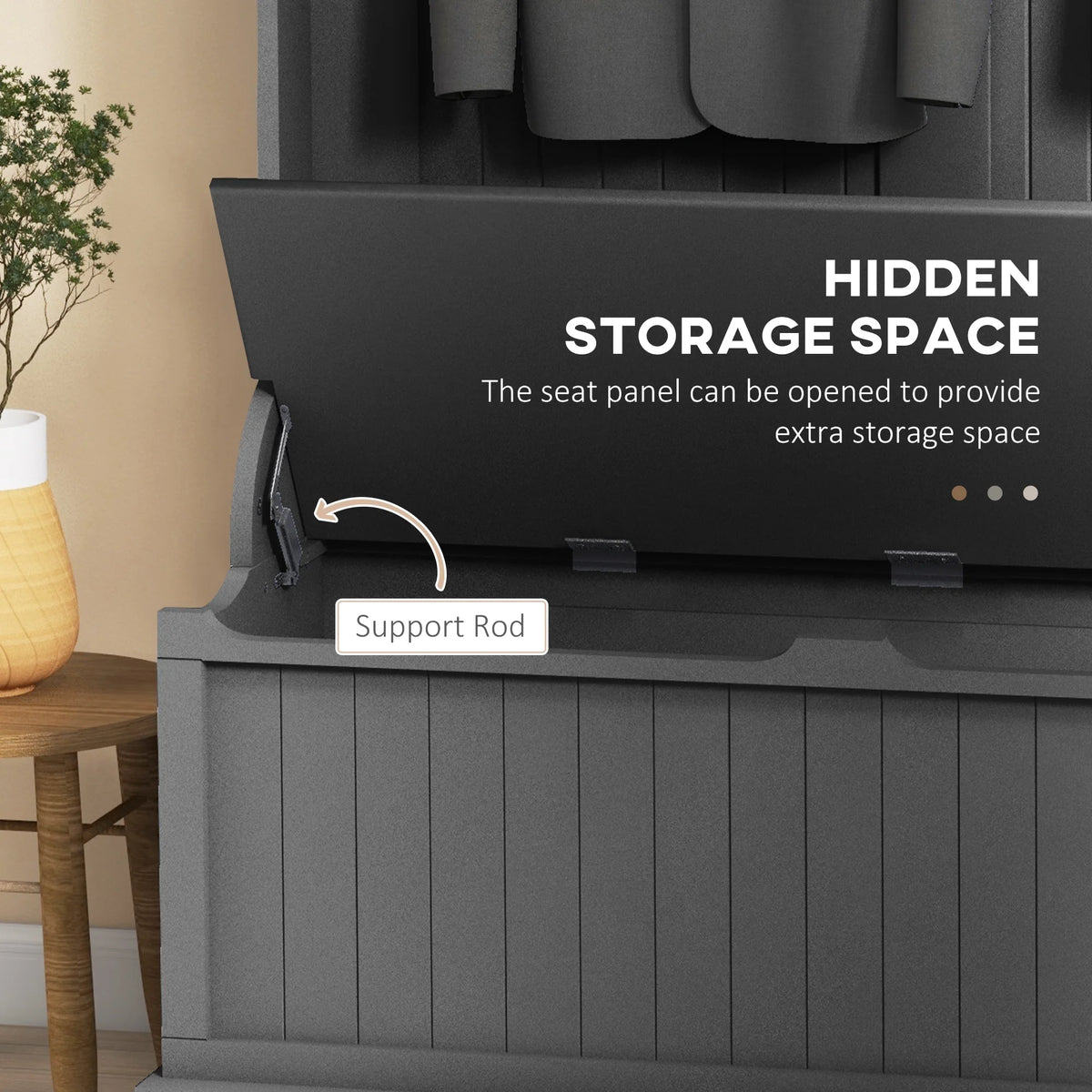 HOMCOM 3-In-1 Hall Tree Storage Bench and Coat Rack with Hooks Black