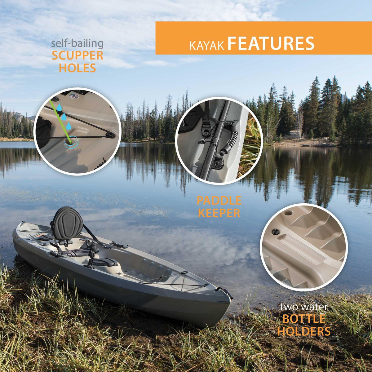 Lifetime Tamarack Angler 10 ft. Fishing Kayak, Volcano Fusion (91340)