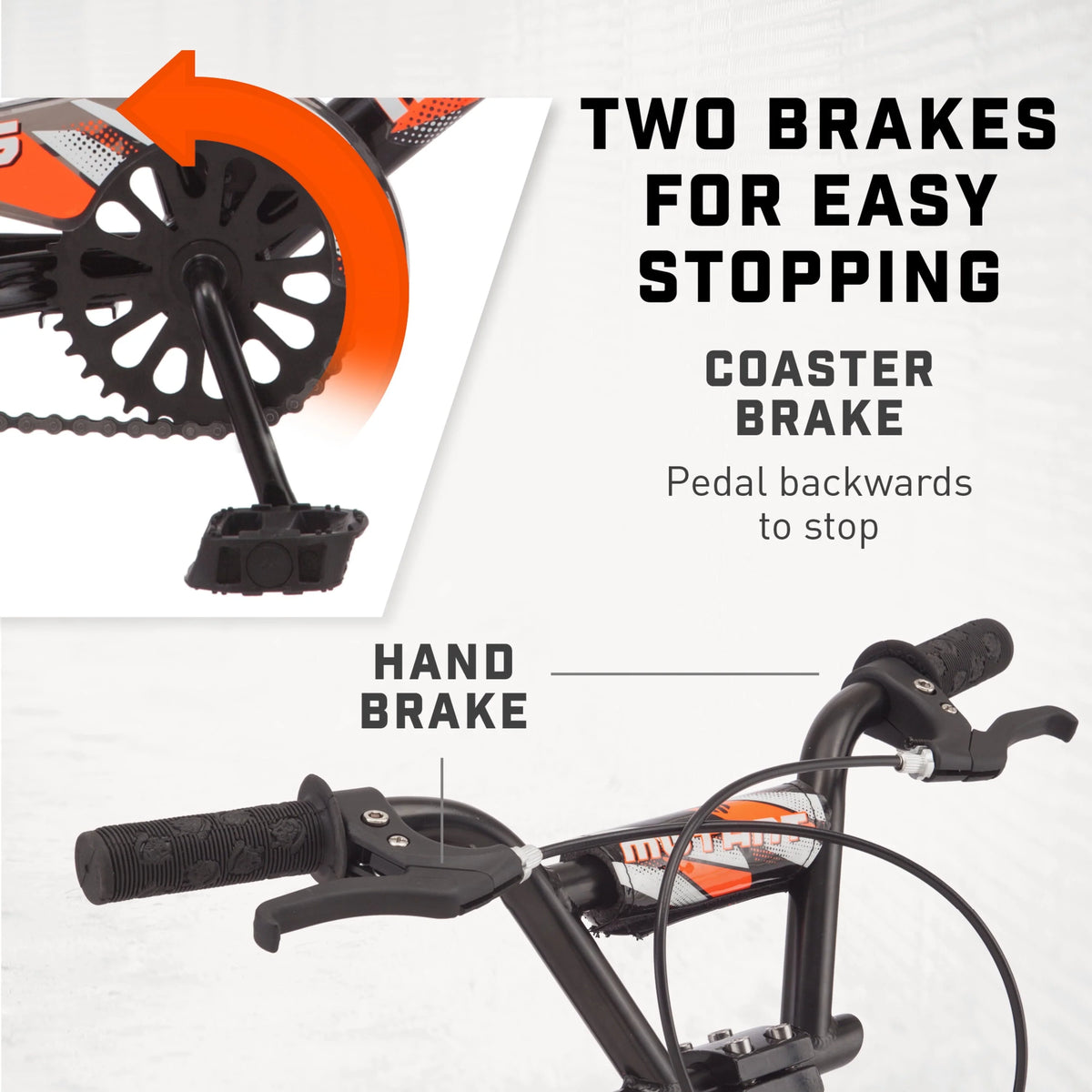 16" Mutant Kid's BMX Bike, Ages 3-5, Black & Orange