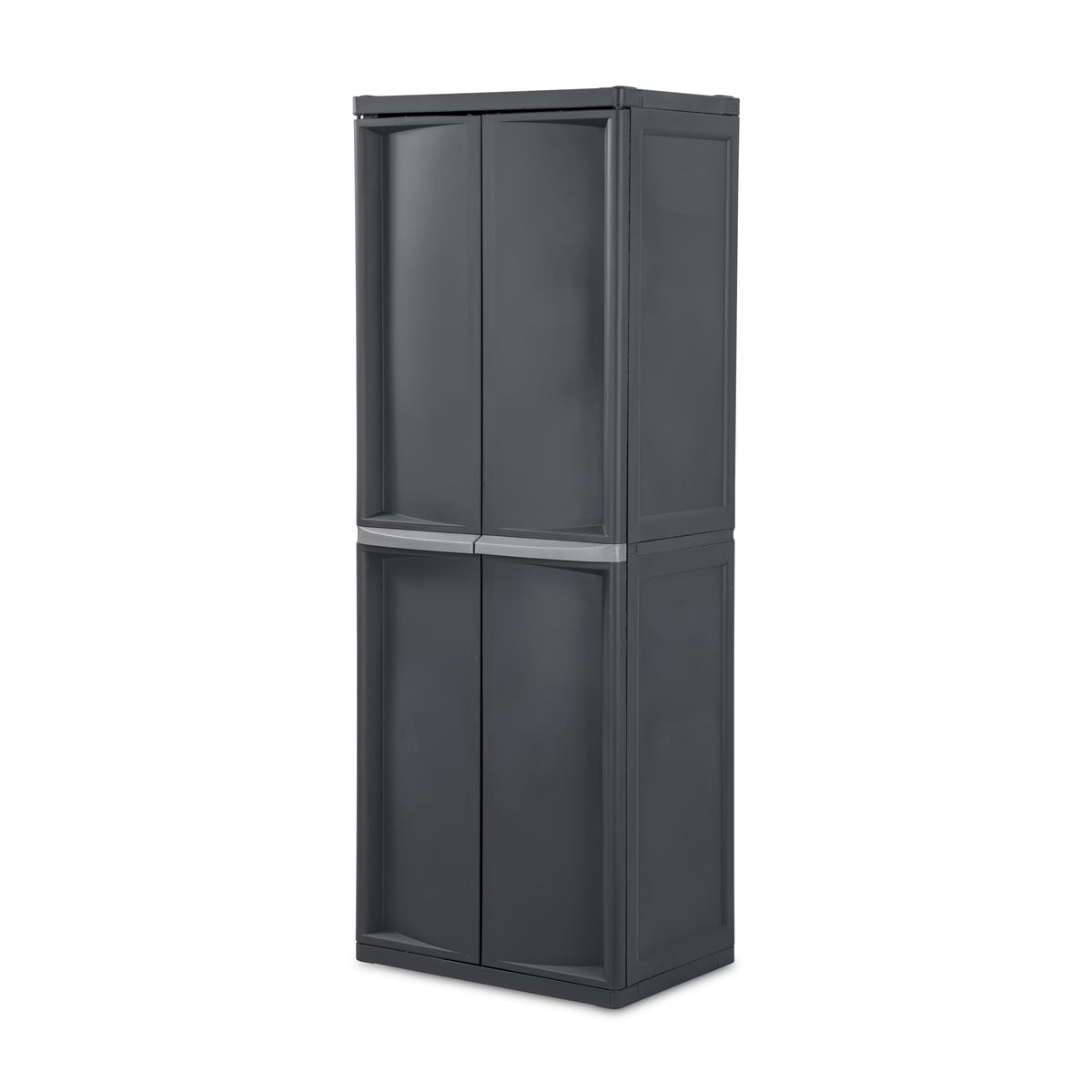 Sterilite 4 Shelf Cabinet Plastic, Flat Gray