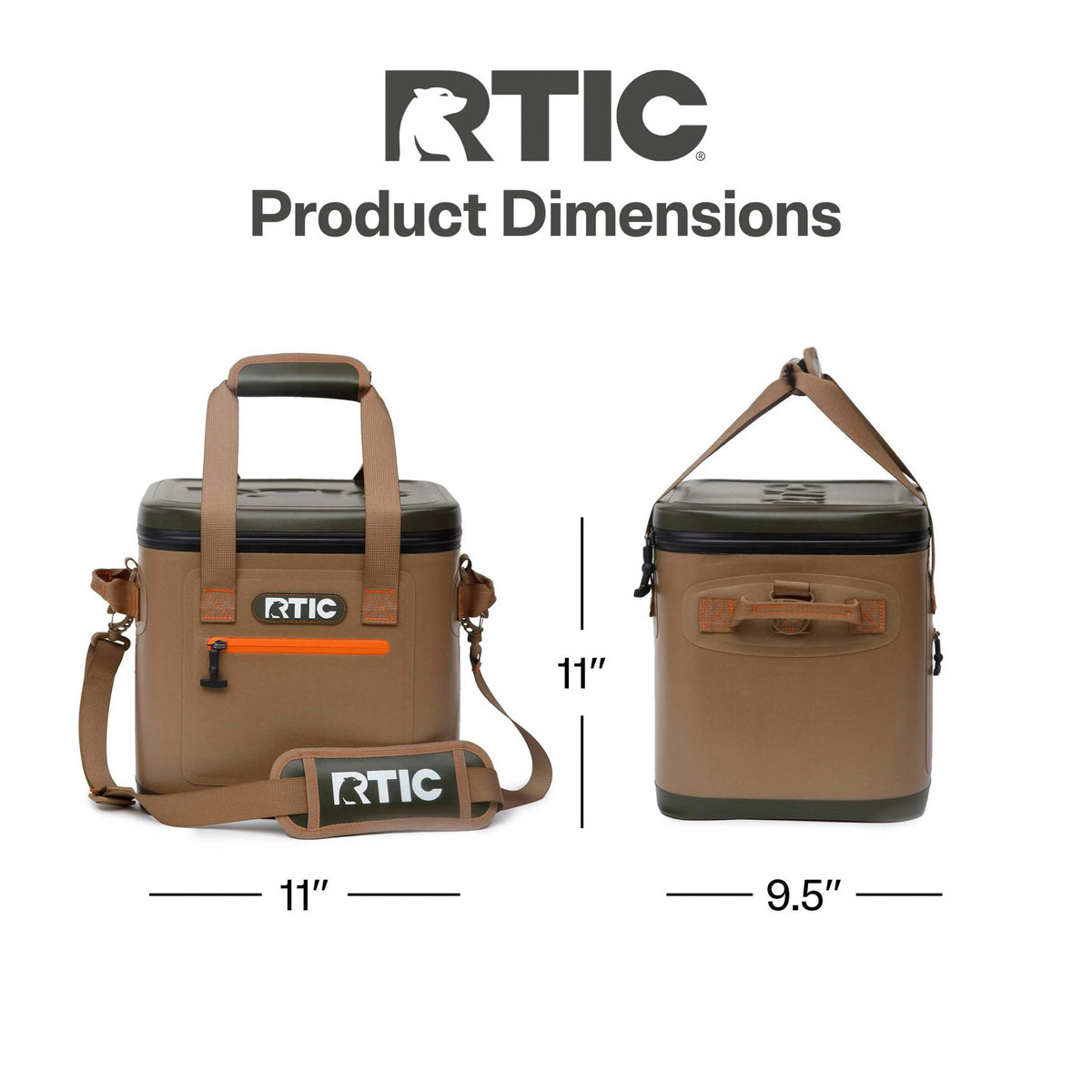 RTIC 12 Can Ultra-Tough Soft Cooler, 10 Qt, Leakproof, Waterproof Zipper,  Black