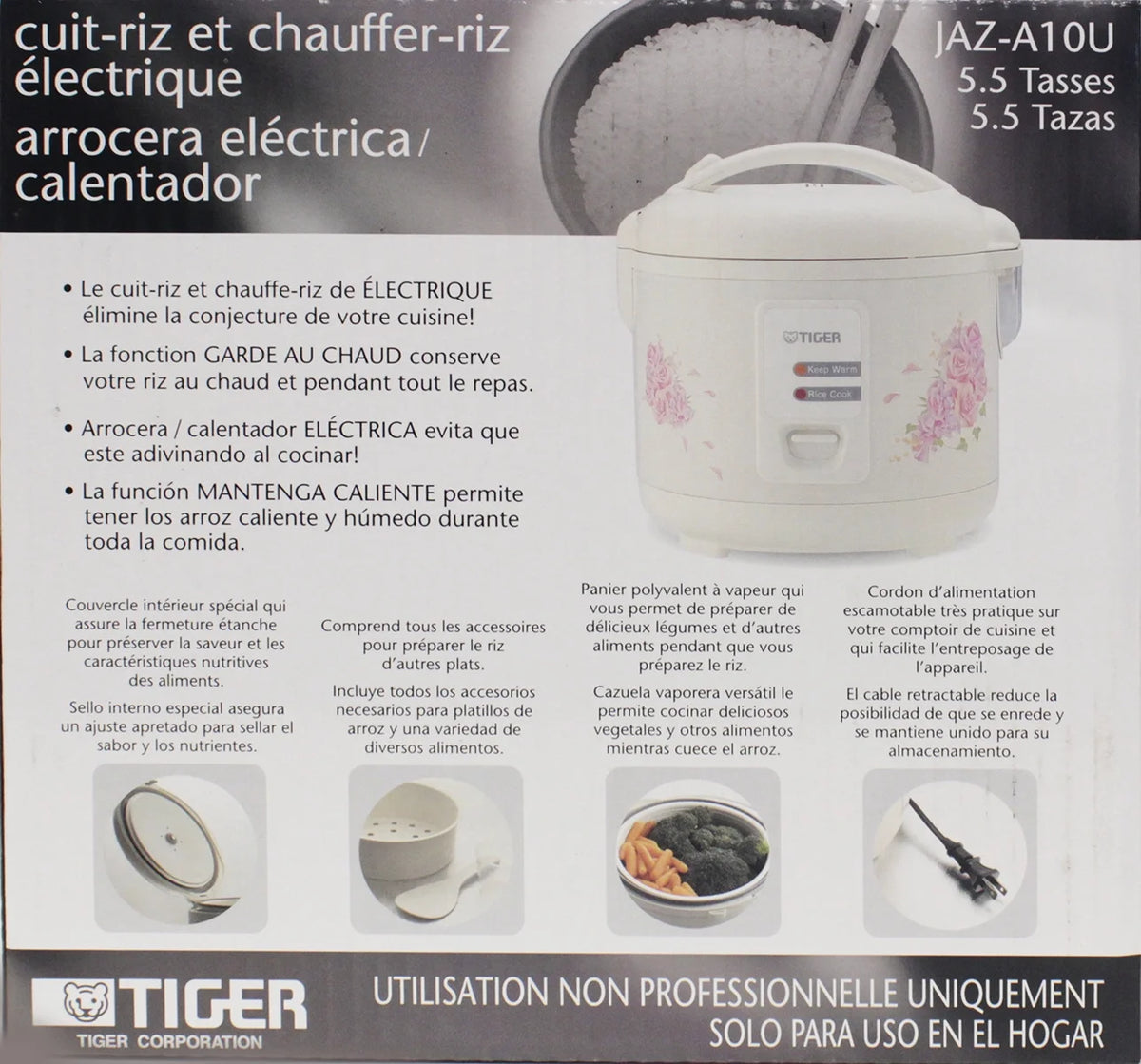 Tiger Electric 5-Cup Rice Cooker / Steamer