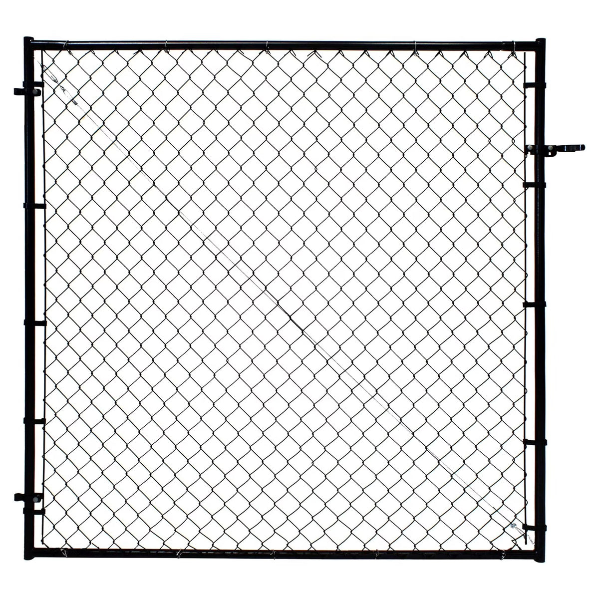 Adjust-A-Gate Fit-Right Chain Link Gate Kit with Square Corner Frame, Black