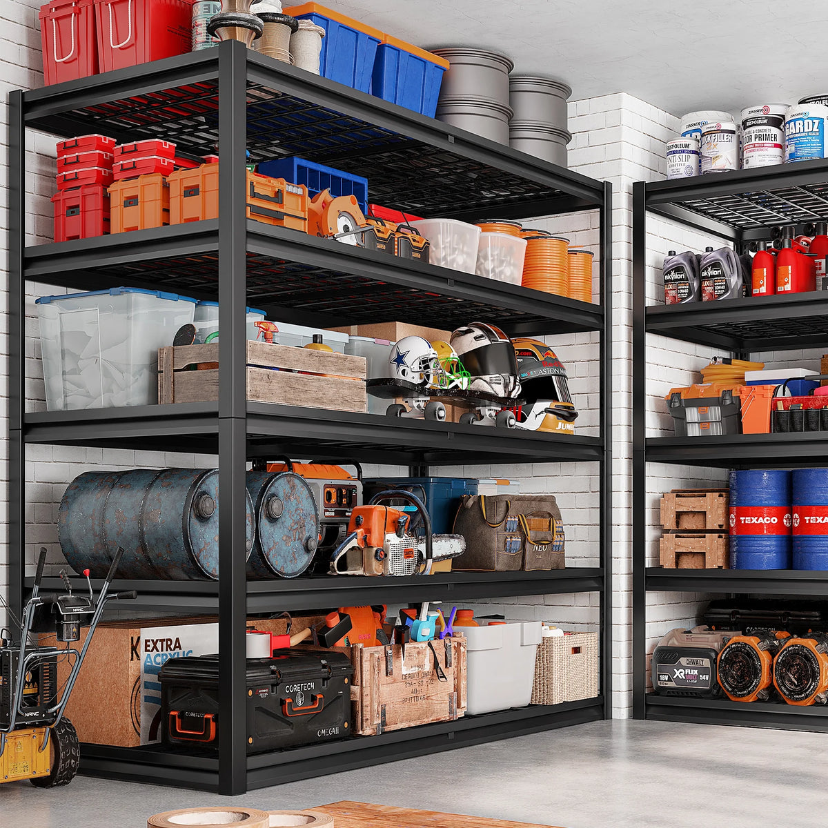 REIBII 55" W Wire Shelving Garage Shelves Heavy Duty 3000lbs Adjustable 5-Tier Storage Rack