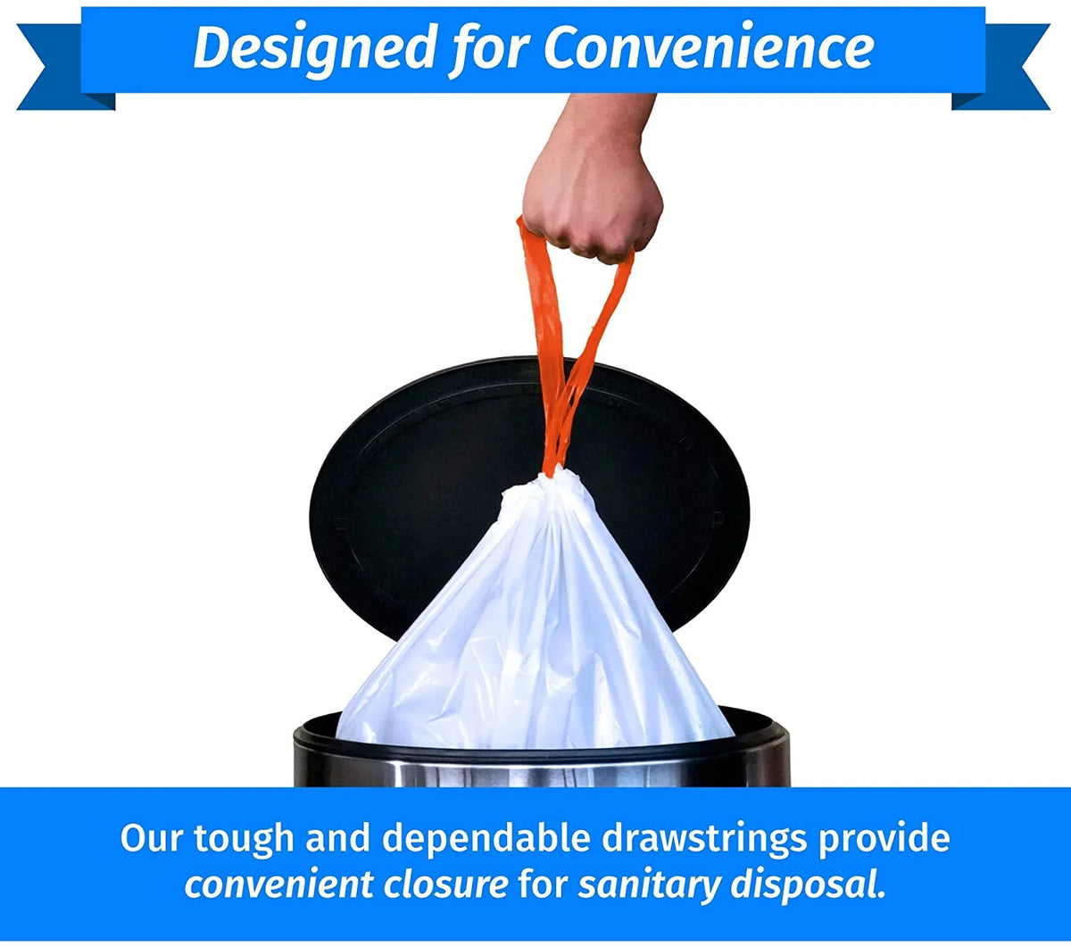 Reli. Tall Kitchen Trash Bags 13 Gallon Drawstring (500 Bags) Tall Kitchen Drawstring Garbage Bags 13 Gallon (White)