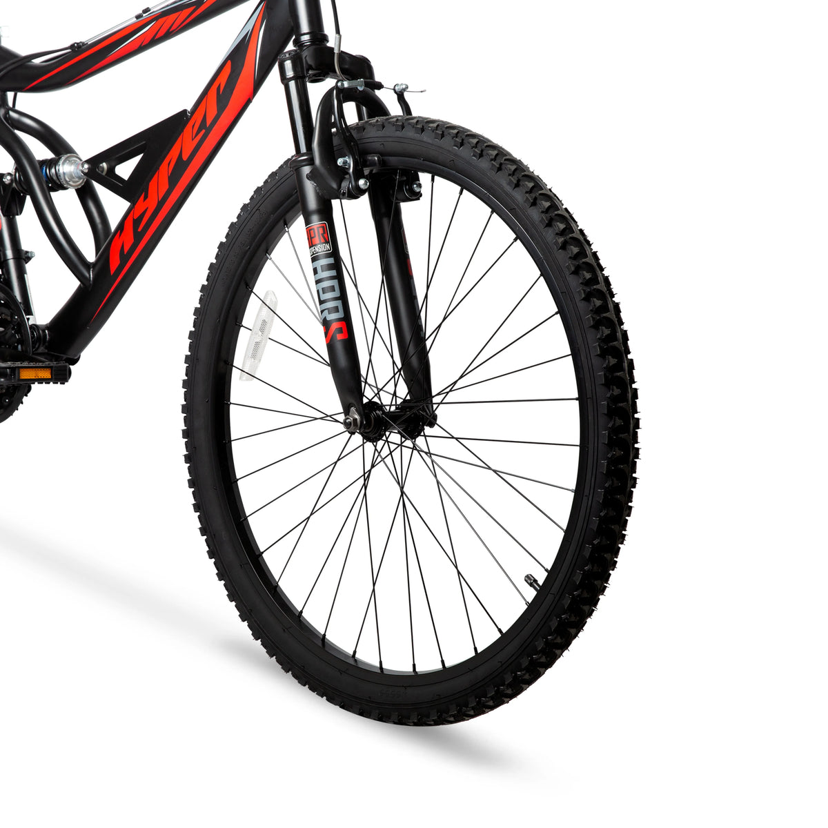 Hyper Bicycles Men's 26" Shocker Mountain Bike, Black/Green