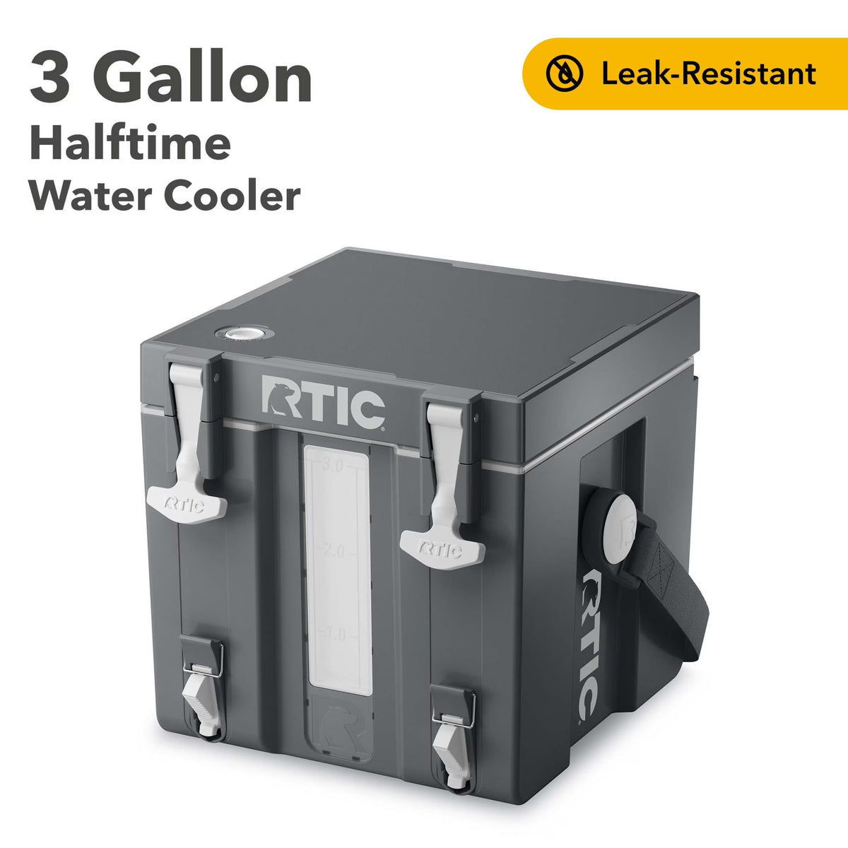 RTIC Halftime Water Cooler, 3 Gallon Hard-Sided Water Cooler, White