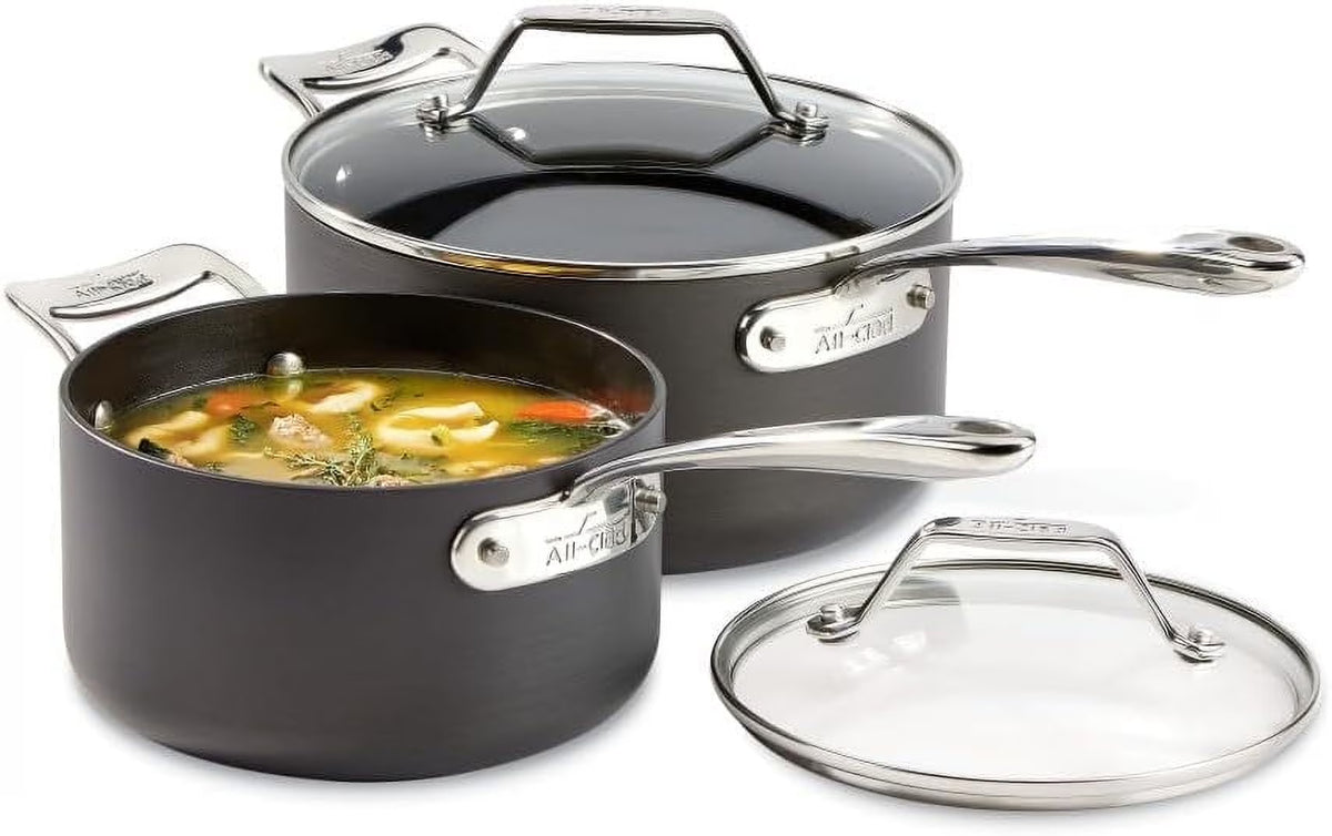 All-Clad Essentials Hard Anodized Nonstick Cookware Set, 10 piece