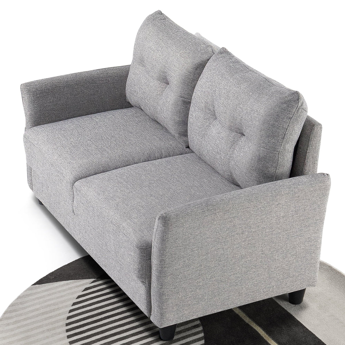 Zinus Ricardo 2-Seater Loveseat, Dark Grey
