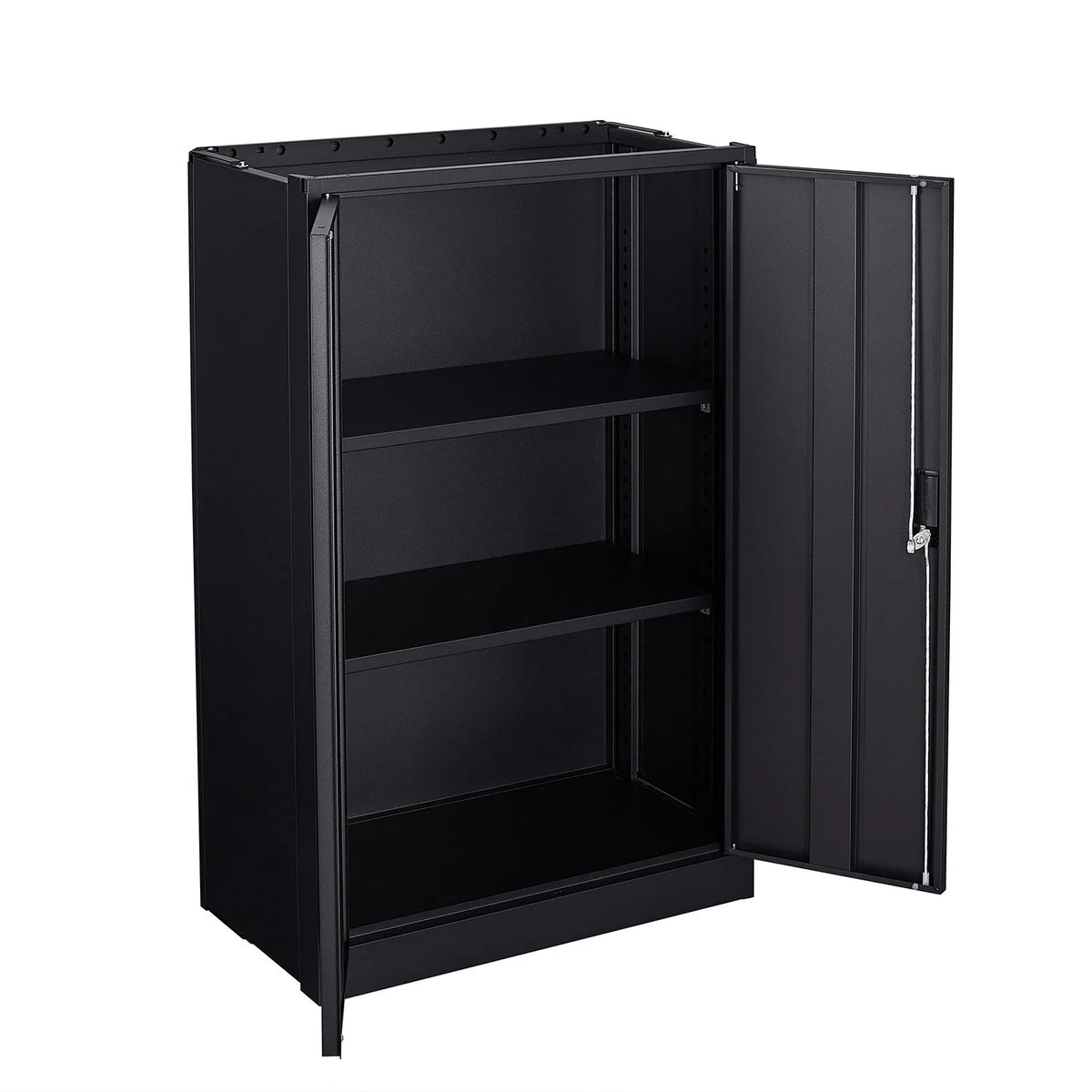 Metal Storage Cabinet with Locking Doors and Adjustable Shelf, Folding Filing Storage Cabinet, Rolling Storage Locker Cabinet for Home Office,School,Garage, White