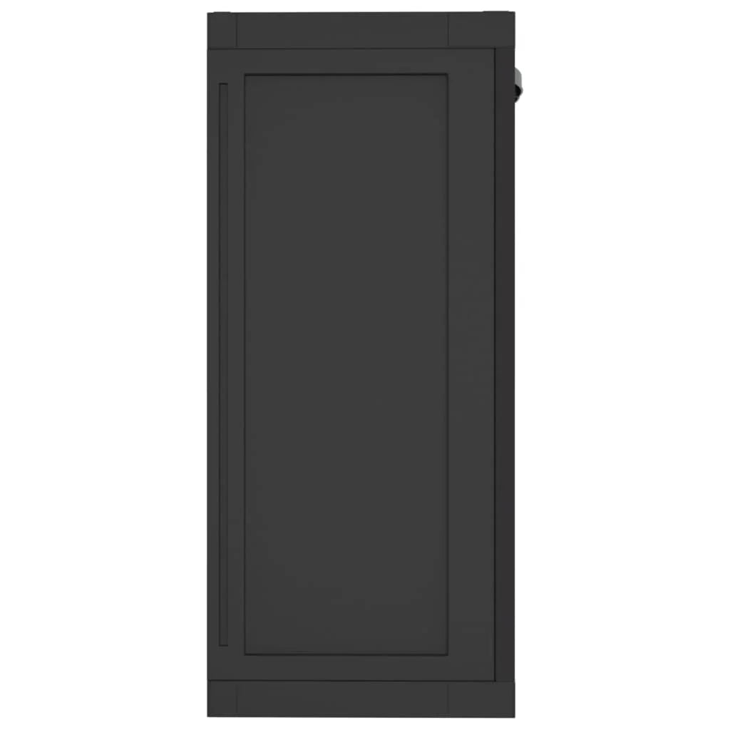vidaXL Outdoor Storage Cabinet Black 25.6"x14.6"x33.5" PP