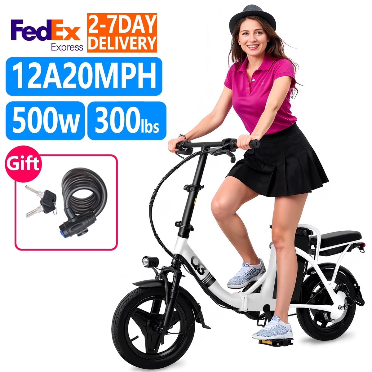 Bycyla Electric Bike for Adults,500W Brushless Motor Ebike with 12Ah Removable Battery,Multi-Shock Absorption,Commuter Electric Bicycle