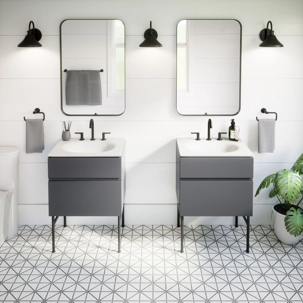 American Standard 8722.000 Studio S 13-1/8" Vanity Leg Set - Black