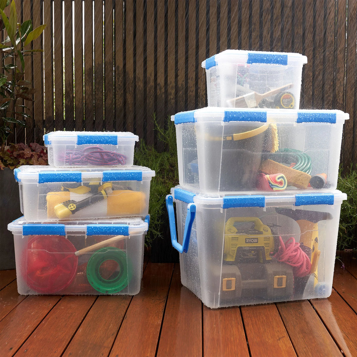 6 PACK - EZY STORAGE WATERPROOF 19.8Gal/79.3Qt/75L STORAGE BOX IP67
