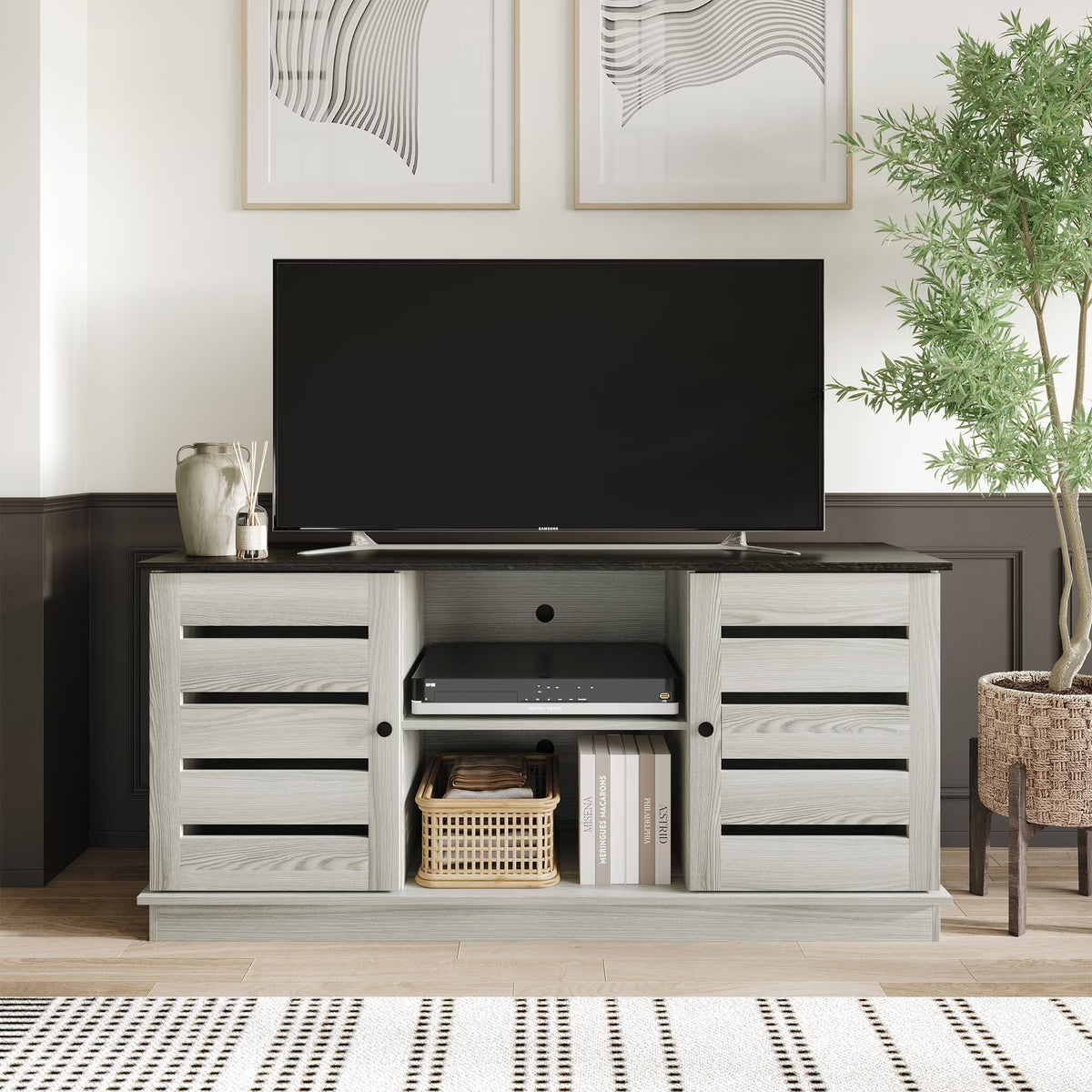 Castle Place Vintage TV Stand Console for TVs up to 50", Blue